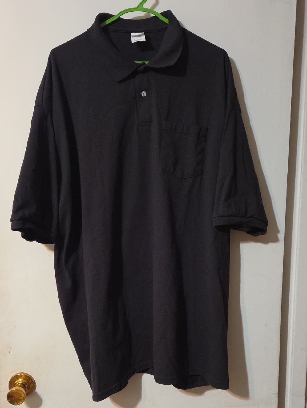 Hanes Black Polo Shirt with Chest Pocket